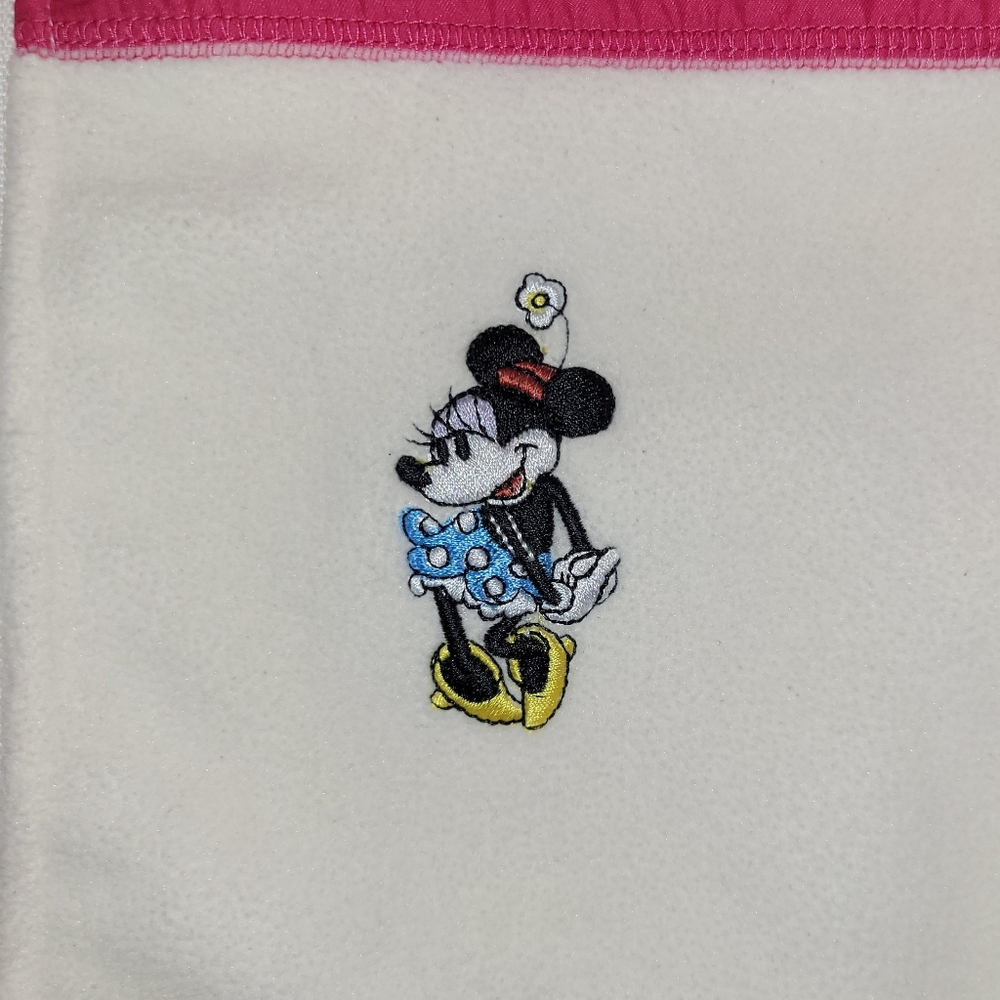 Disney Minnie Mouse Full Zip Fleece Pink  White Small/Medium - Picture 2 of 10